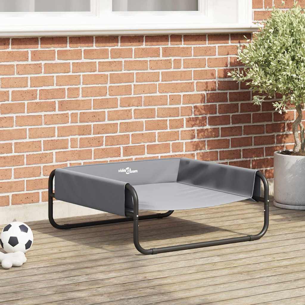 Dog Bed Folding Manual Light Grey 70 x 70 x 28.5 cm Steel