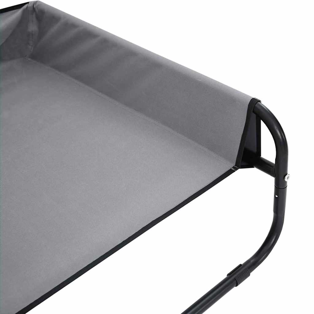 Dog Bed Folding Manual Light Grey 85 x 85 x 33 cm Steel