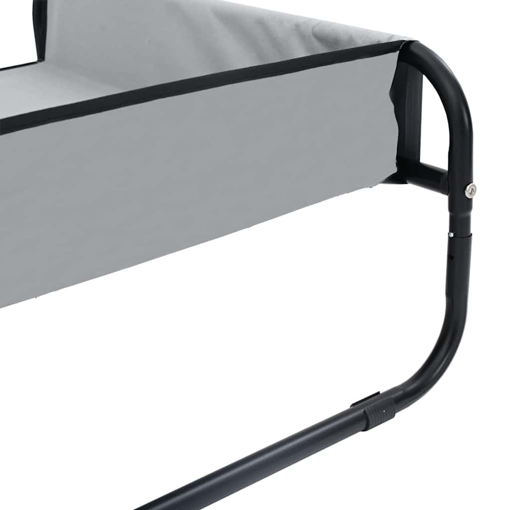 Dog Bed Folding Manual Light Grey 85 x 85 x 33 cm Steel