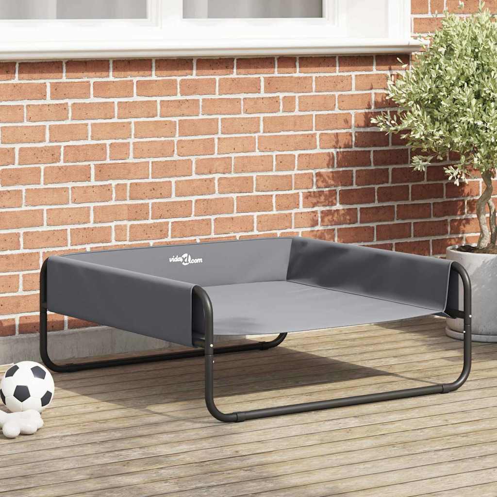 Dog Bed Folding Manual Light Grey 85 x 85 x 33 cm Steel