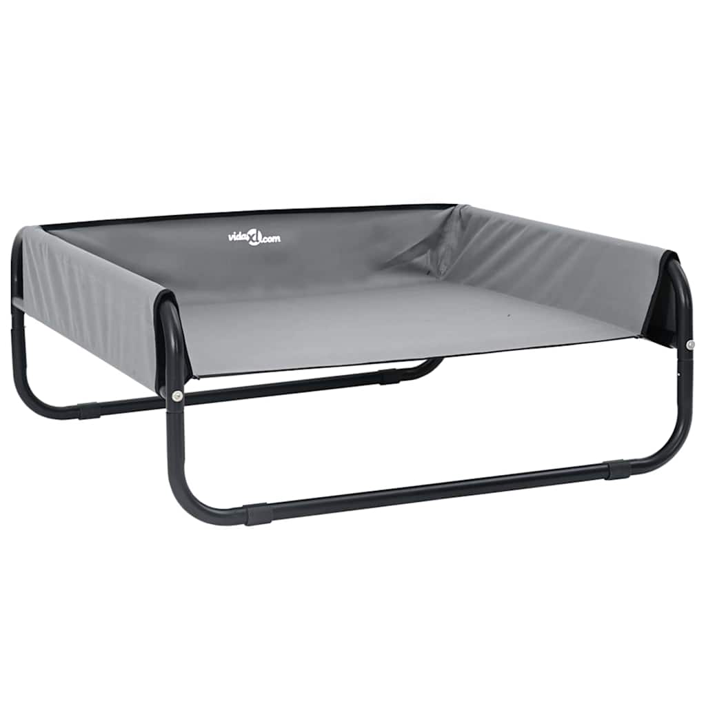 Dog Bed Folding Manual Light Grey 85 x 85 x 33 cm Steel