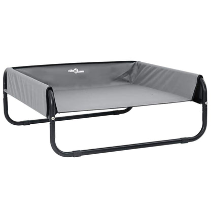 Dog Bed Folding Manual Light Grey 85 x 85 x 33 cm Steel