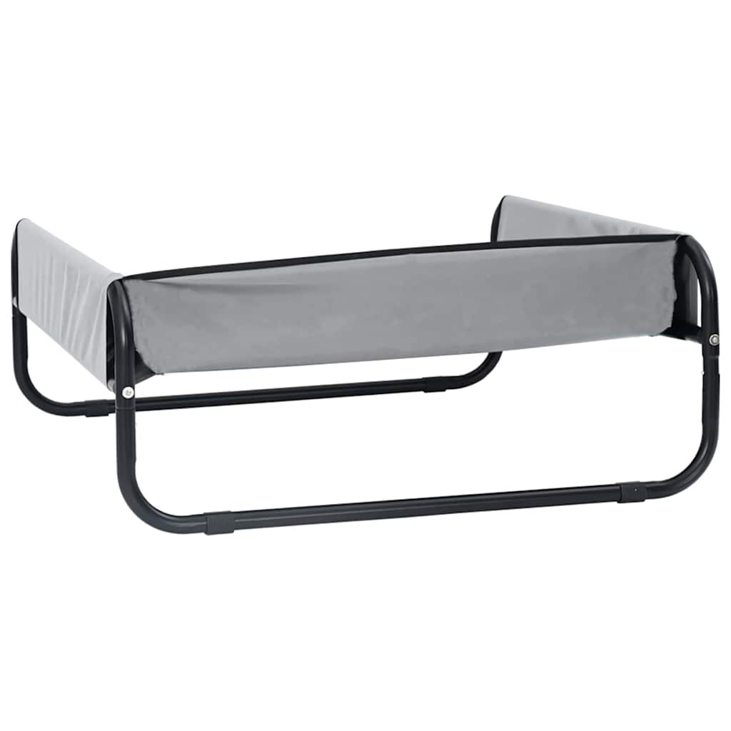 Dog Bed Folding Manual Light Grey 85 x 85 x 33 cm Steel