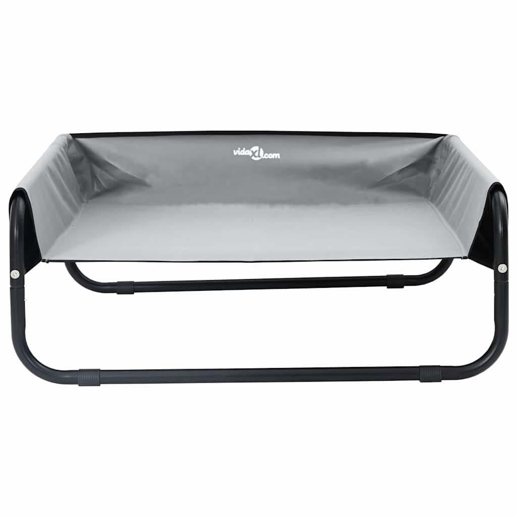 Dog Bed Folding Manual Light Grey 85 x 85 x 33 cm Steel