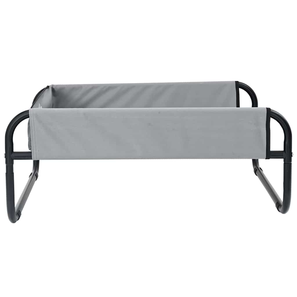 Dog Bed Folding Manual Light Grey 85 x 85 x 33 cm Steel