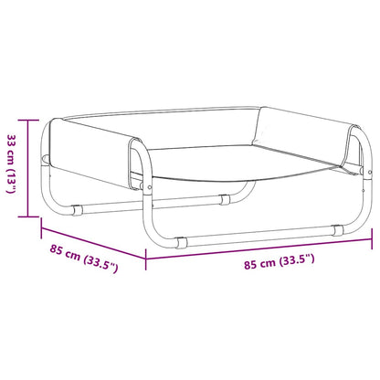 Dog Bed Folding Manual Light Grey 85 x 85 x 33 cm Steel