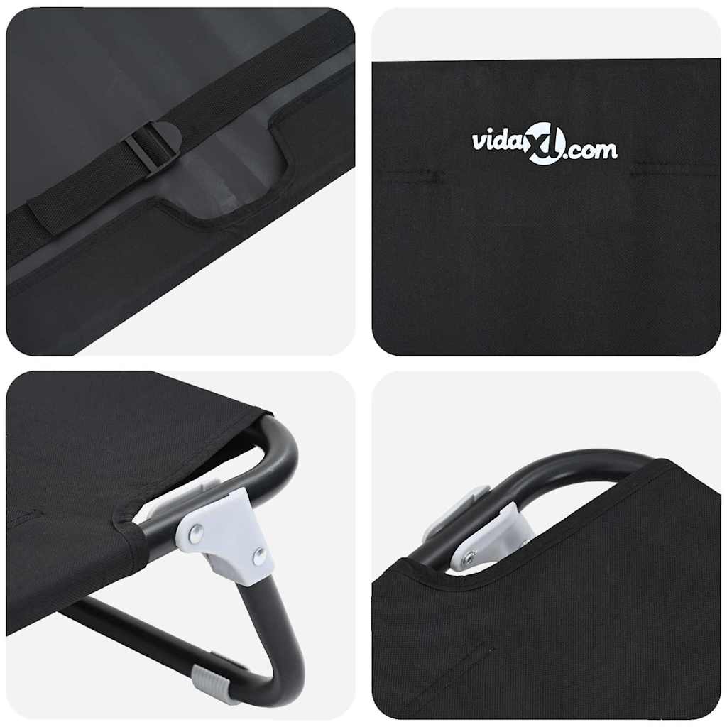 Dog Bed Folding Manual Black 90 x 55 x 18 cm Steel