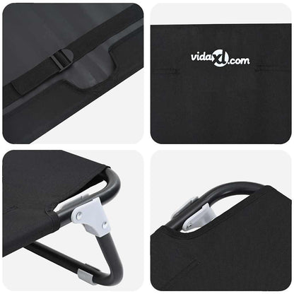 Dog Bed Folding Manual Black 90 x 55 x 18 cm Steel