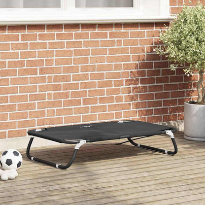 Dog Bed Folding Manual Black 90 x 55 x 18 cm Steel