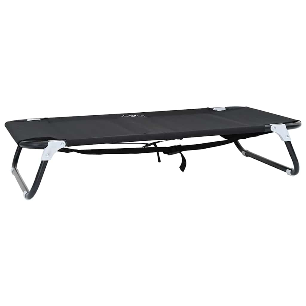 Dog Bed Folding Manual Black 90 x 55 x 18 cm Steel