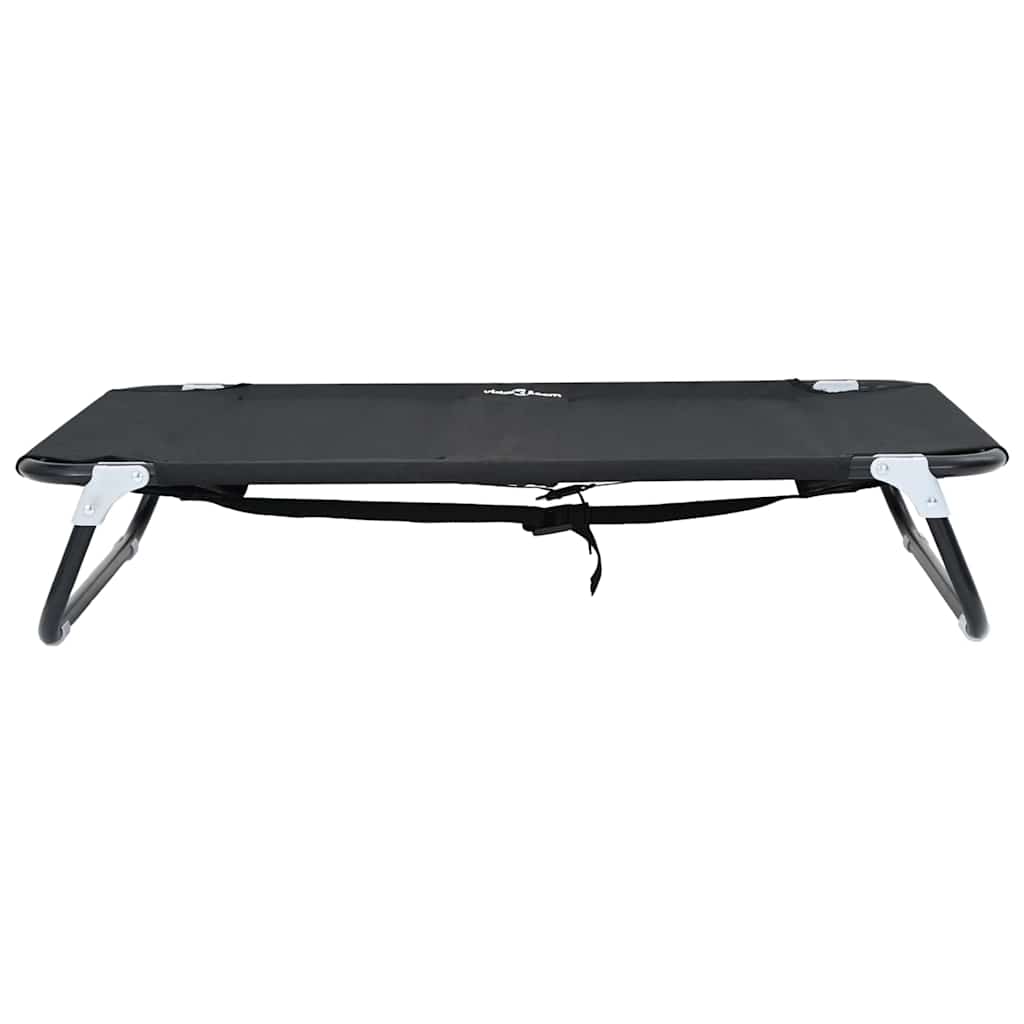 Dog Bed Folding Manual Black 90 x 55 x 18 cm Steel