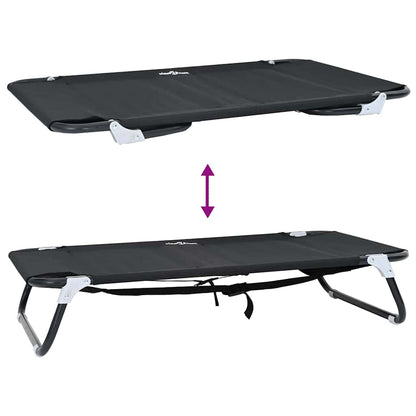 Dog Bed Folding Manual Black 90 x 55 x 18 cm Steel