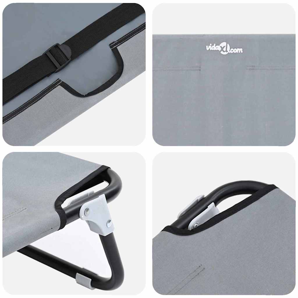 Dog Bed Folding Manual Light Grey 80 x 55 x 18 cm Steel