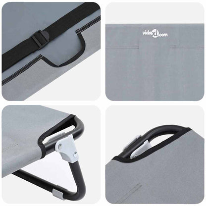 Dog Bed Folding Manual Light Grey 80 x 55 x 18 cm Steel