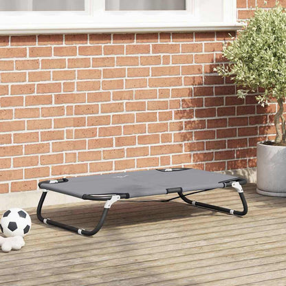 Dog Bed Folding Manual Light Grey 80 x 55 x 18 cm Steel