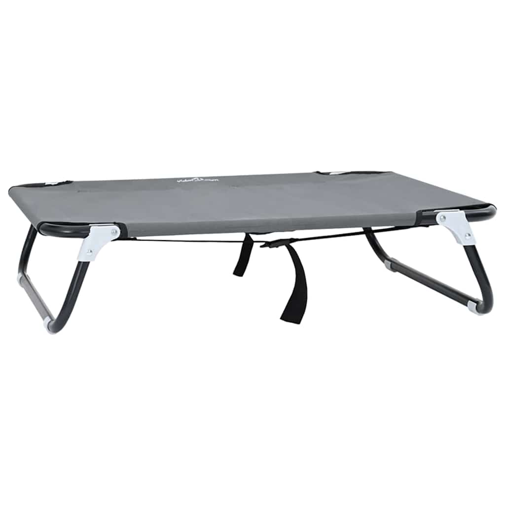 Dog Bed Folding Manual Light Grey 80 x 55 x 18 cm Steel