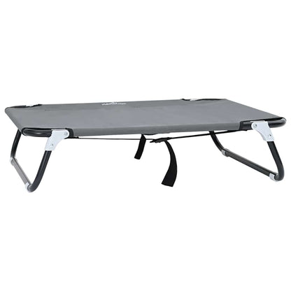 Dog Bed Folding Manual Light Grey 80 x 55 x 18 cm Steel