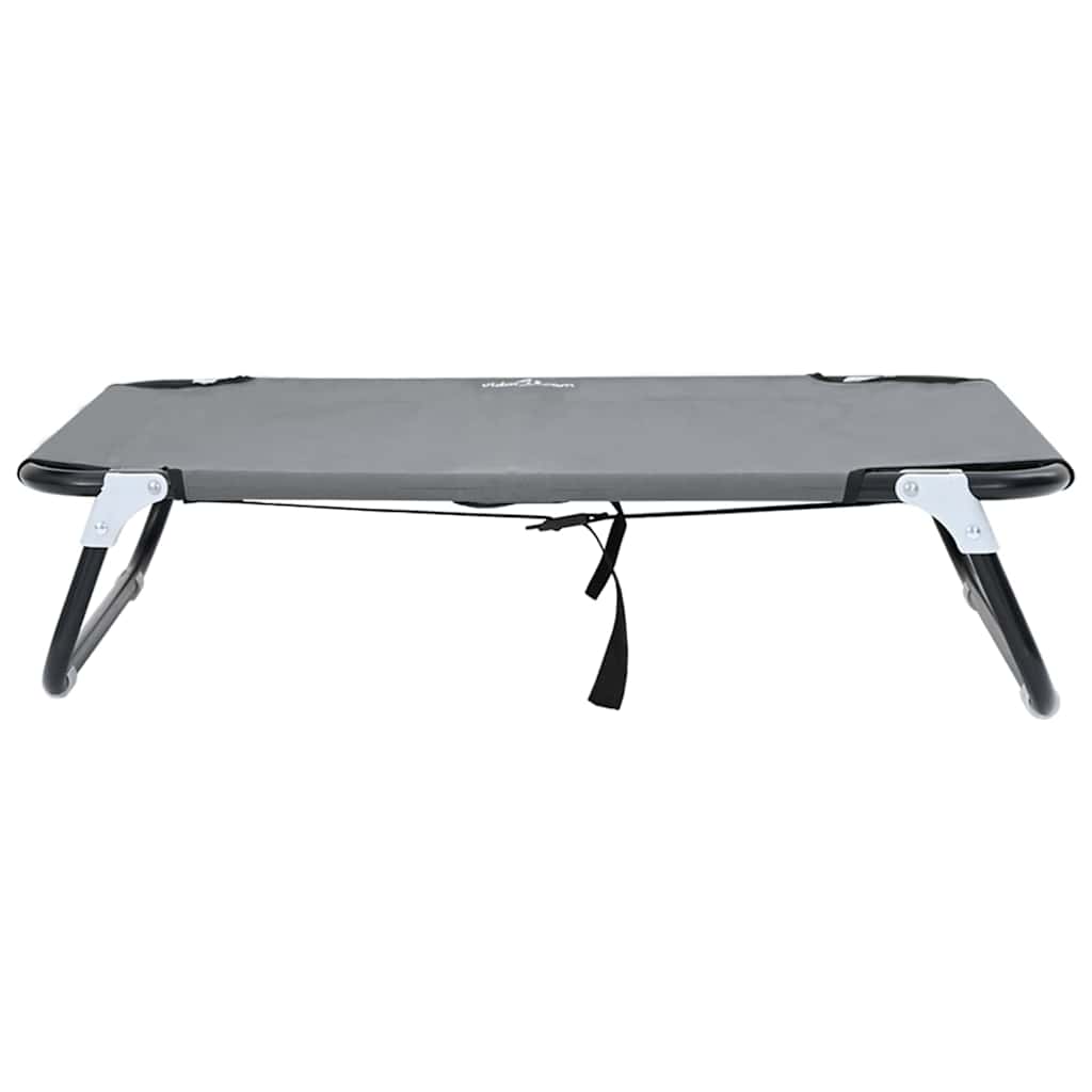 Dog Bed Folding Manual Light Grey 80 x 55 x 18 cm Steel