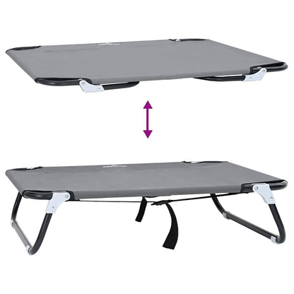 Dog Bed Folding Manual Light Grey 80 x 55 x 18 cm Steel