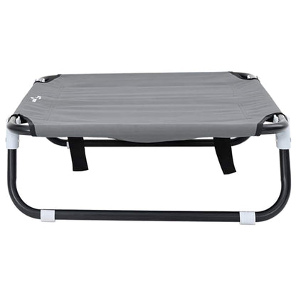 Dog Bed Folding Manual Light Grey 80 x 55 x 18 cm Steel