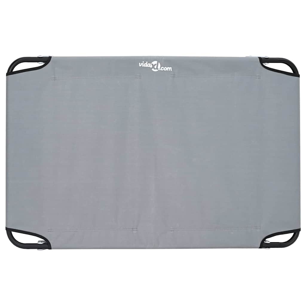 Dog Bed Folding Manual Light Grey 90 x 55 x 18 cm Steel