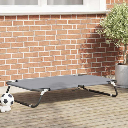 Dog Bed Folding Manual Light Grey 105 x 65 x 18 cm Steel