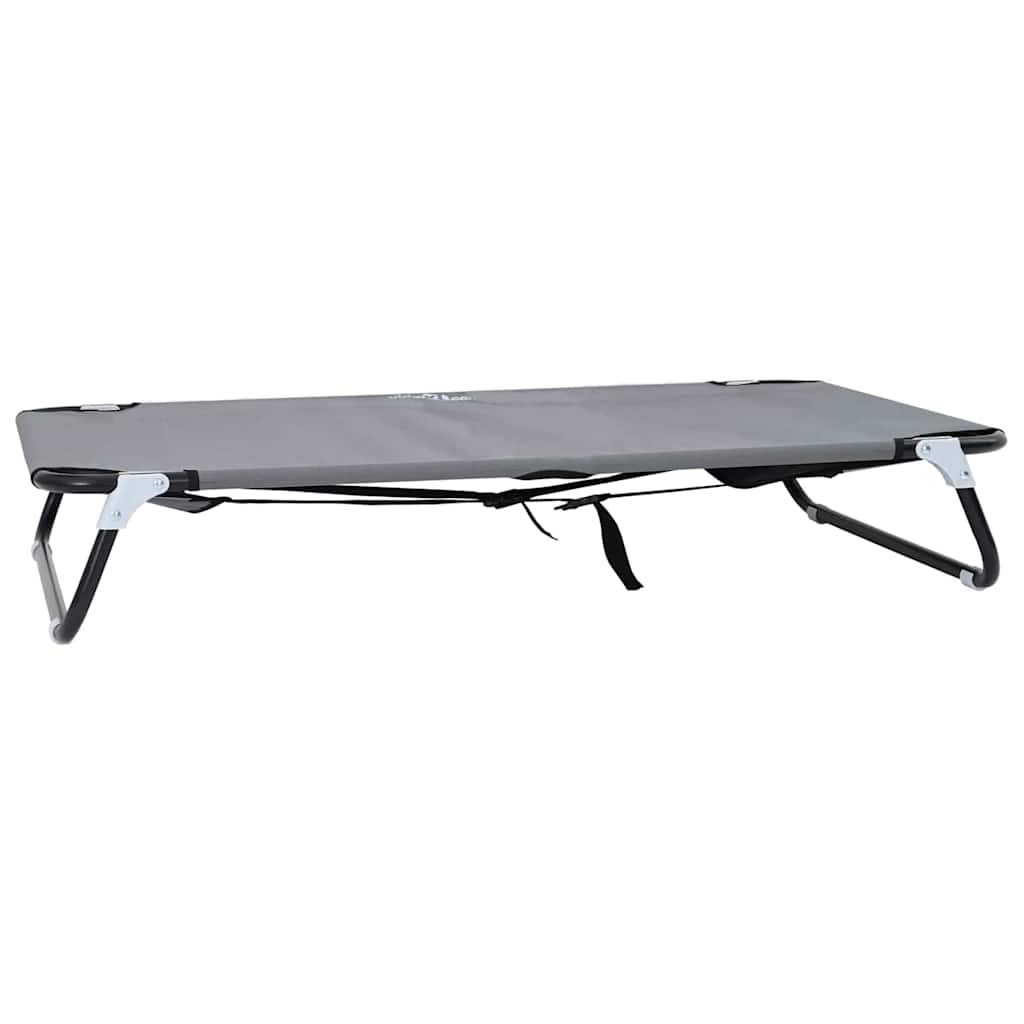 Dog Bed Folding Manual Light Grey 105 x 65 x 18 cm Steel