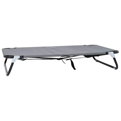 Dog Bed Folding Manual Light Grey 105 x 65 x 18 cm Steel