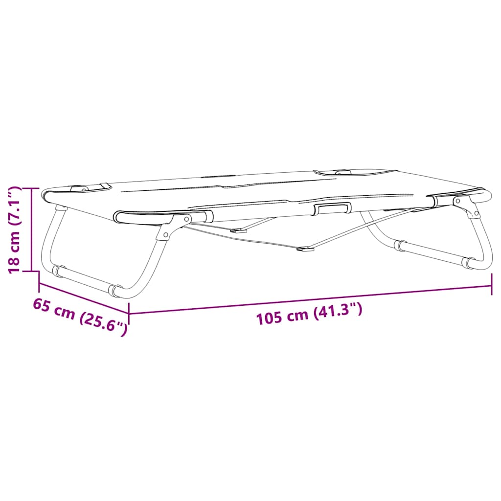 Dog Bed Folding Manual Light Grey 105 x 65 x 18 cm Steel