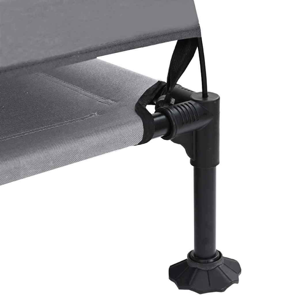 Raised Dog Bed Light Grey 127 x 81 x 108 cm Fabric and Steel
