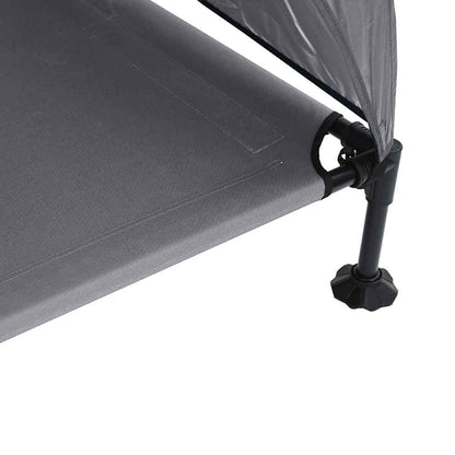 Raised Dog Bed Light Grey 127 x 81 x 108 cm Fabric and Steel
