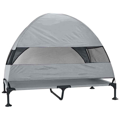 Raised Dog Bed Light Grey 127 x 81 x 108 cm Fabric and Steel