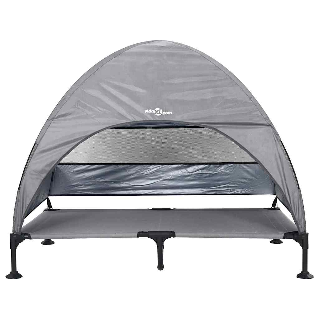 Raised Dog Bed Light Grey 127 x 81 x 108 cm Fabric and Steel