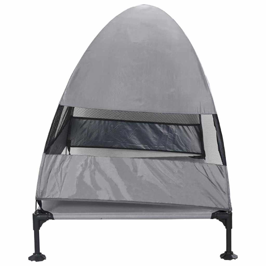 Raised Dog Bed Light Grey 127 x 81 x 108 cm Fabric and Steel
