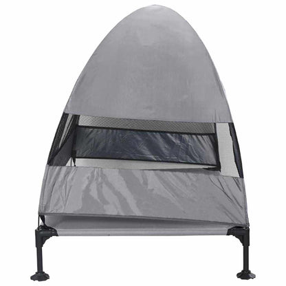 Raised Dog Bed Light Grey 127 x 81 x 108 cm Fabric and Steel