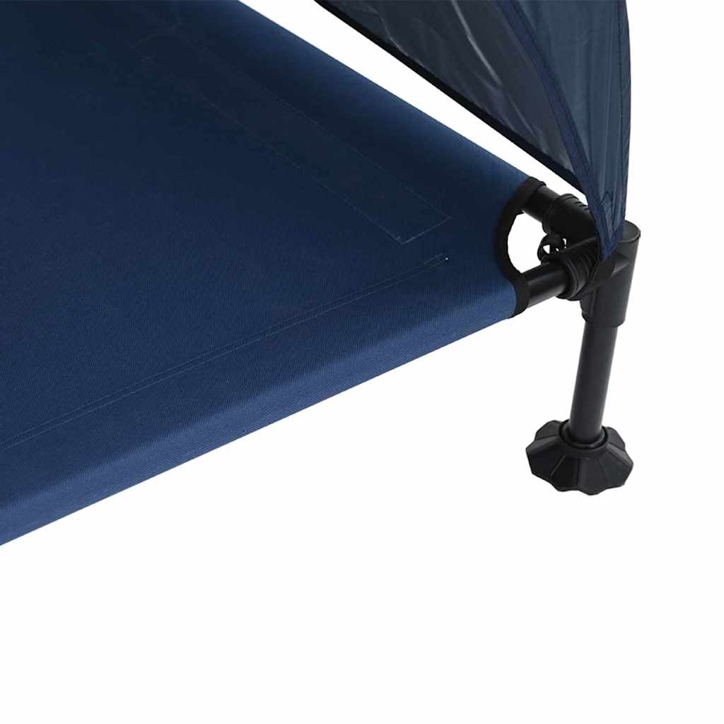 Raised Dog Bed Navy Blue 127 x 81 x 108 cm Fabric and Steel
