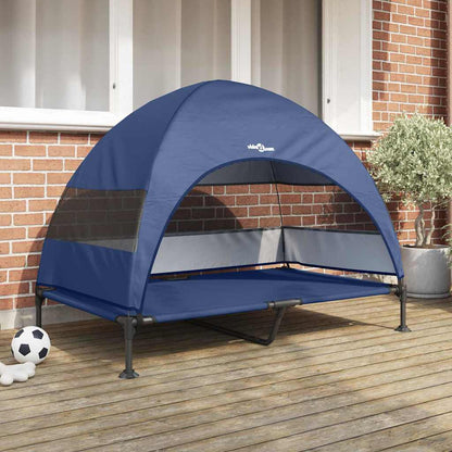 Raised Dog Bed Navy Blue 127 x 81 x 108 cm Fabric and Steel