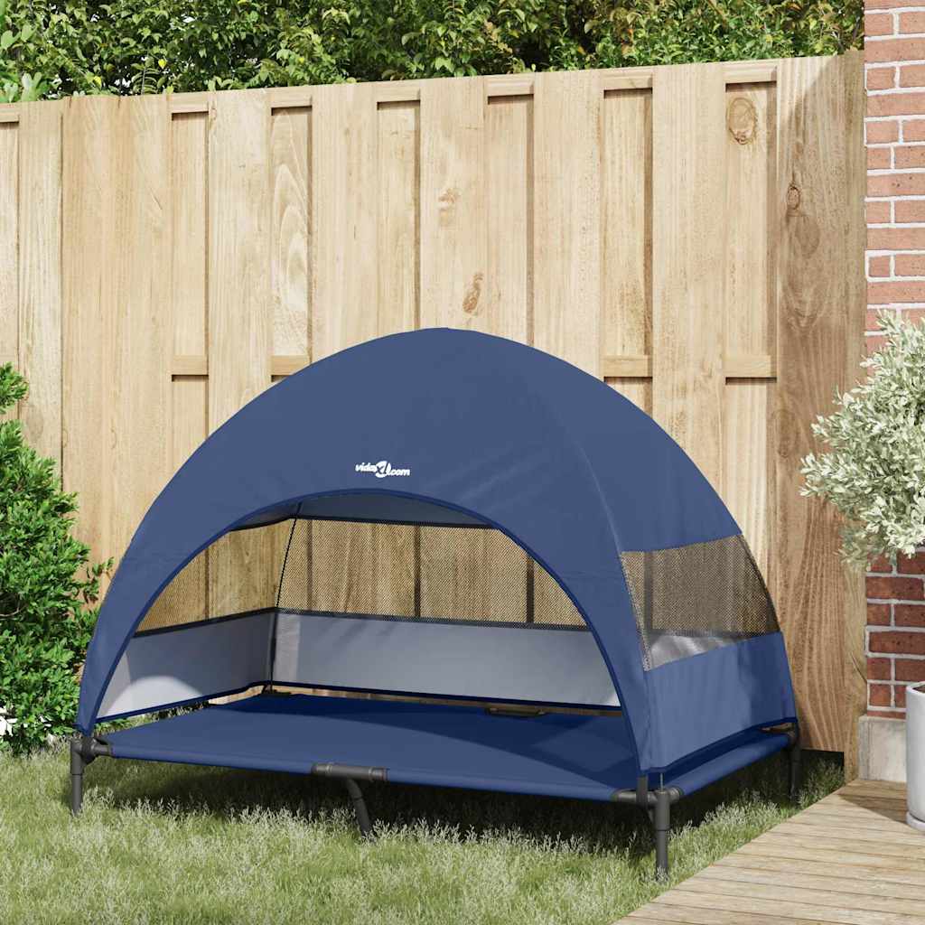 Raised Dog Bed Navy Blue 127 x 81 x 108 cm Fabric and Steel