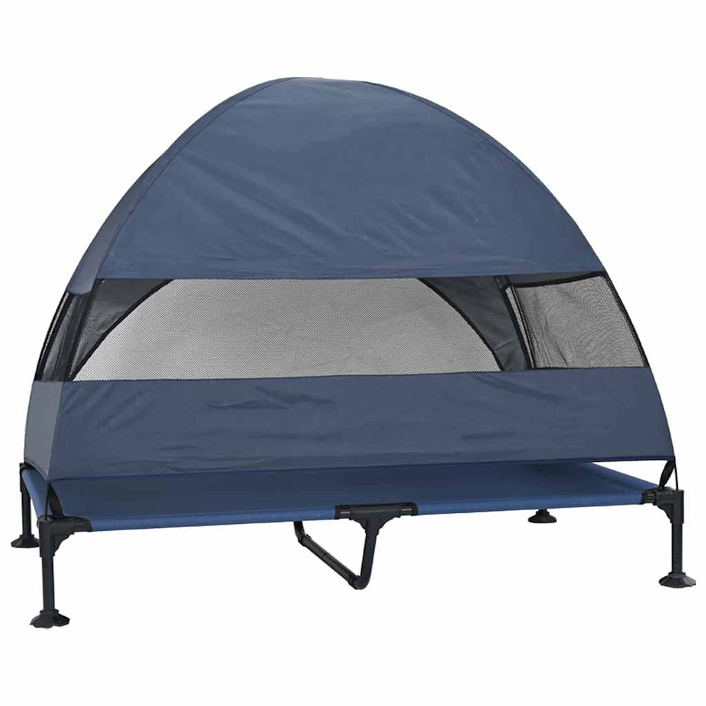 Raised Dog Bed Navy Blue 127 x 81 x 108 cm Fabric and Steel