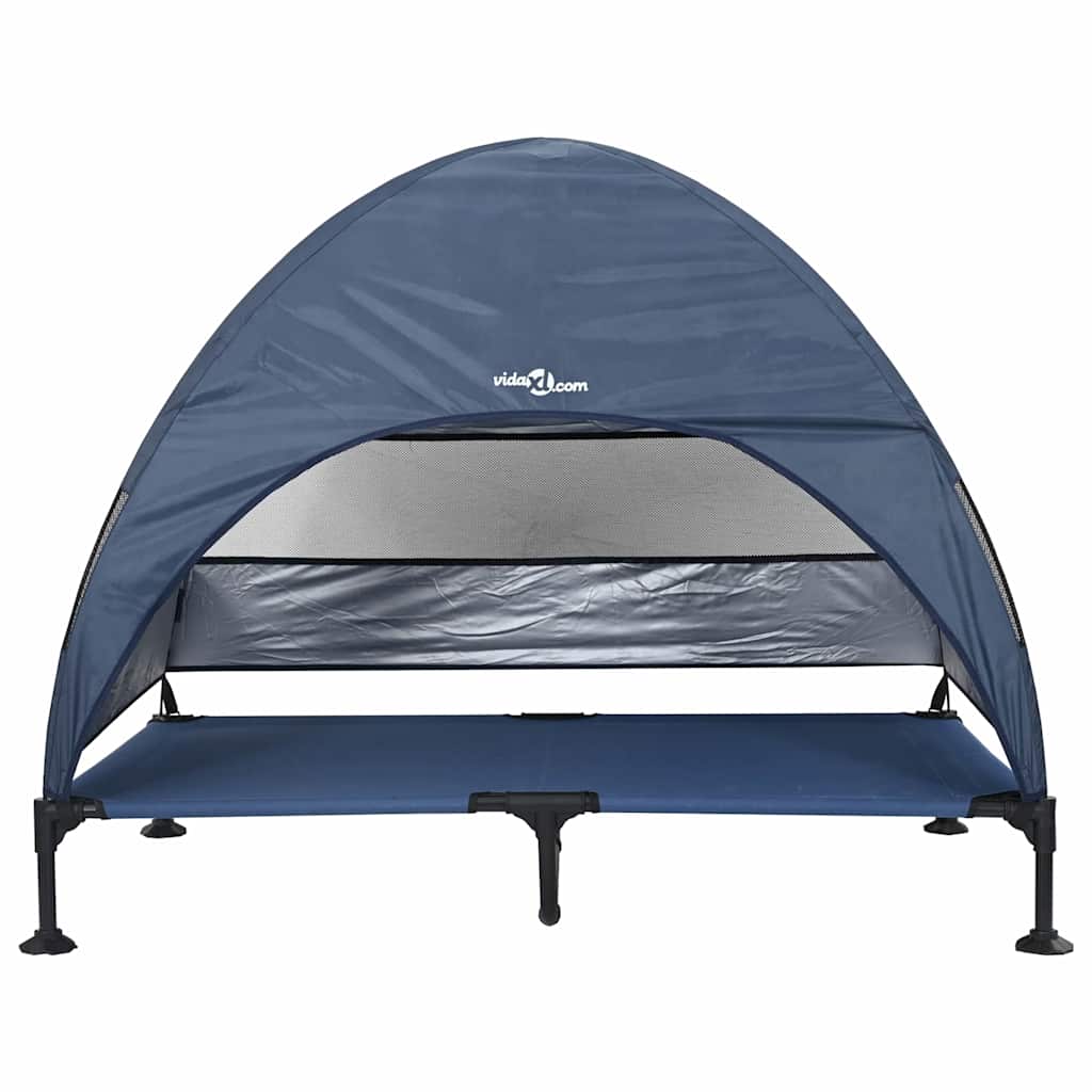 Raised Dog Bed Navy Blue 127 x 81 x 108 cm Fabric and Steel