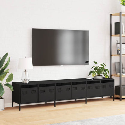 TV Cabinet Black 202x39x43,5 cm Cold-rolled Steel