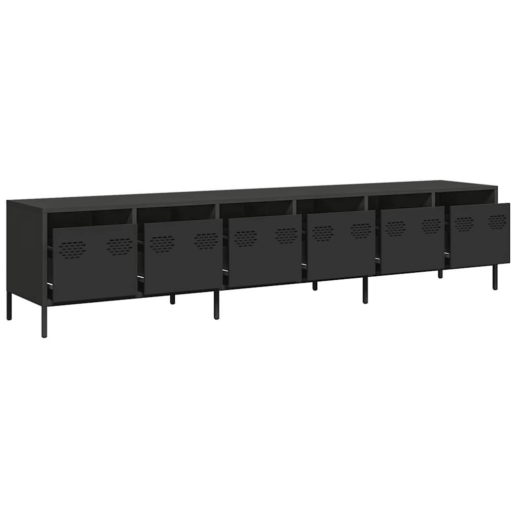 TV Cabinet Black 202x39x43,5 cm Cold-rolled Steel