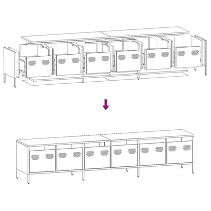 TV Cabinet Black 202x39x43,5 cm Cold-rolled Steel