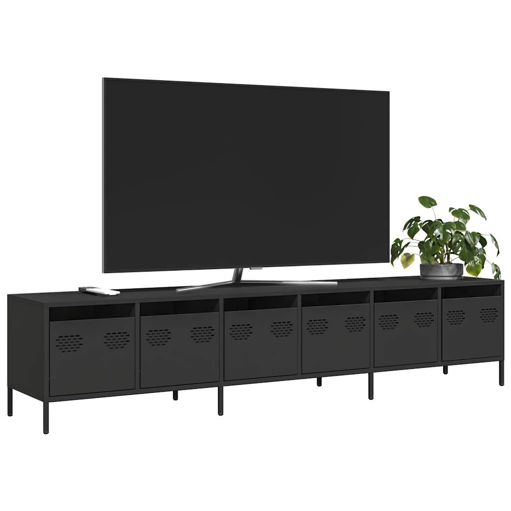 TV Cabinet Black 202x39x43,5 cm Cold-rolled Steel