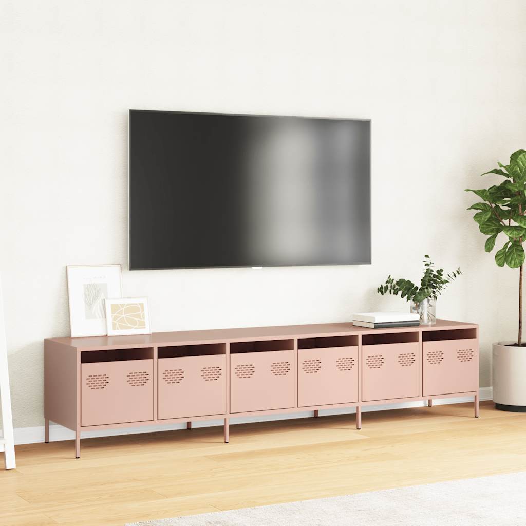 TV Cabinet Pink 202x39x43,5 cm Cold-rolled Steel