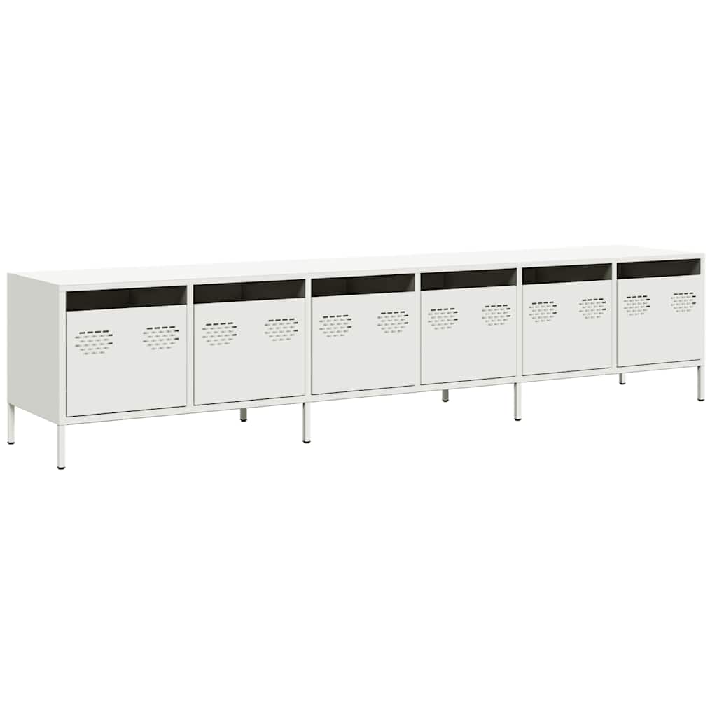 TV Cabinet White 202x39x43,5 cm Cold-rolled Steel