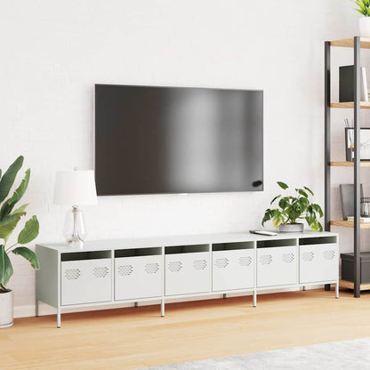 TV Cabinet White 202x39x43,5 cm Cold-rolled Steel
