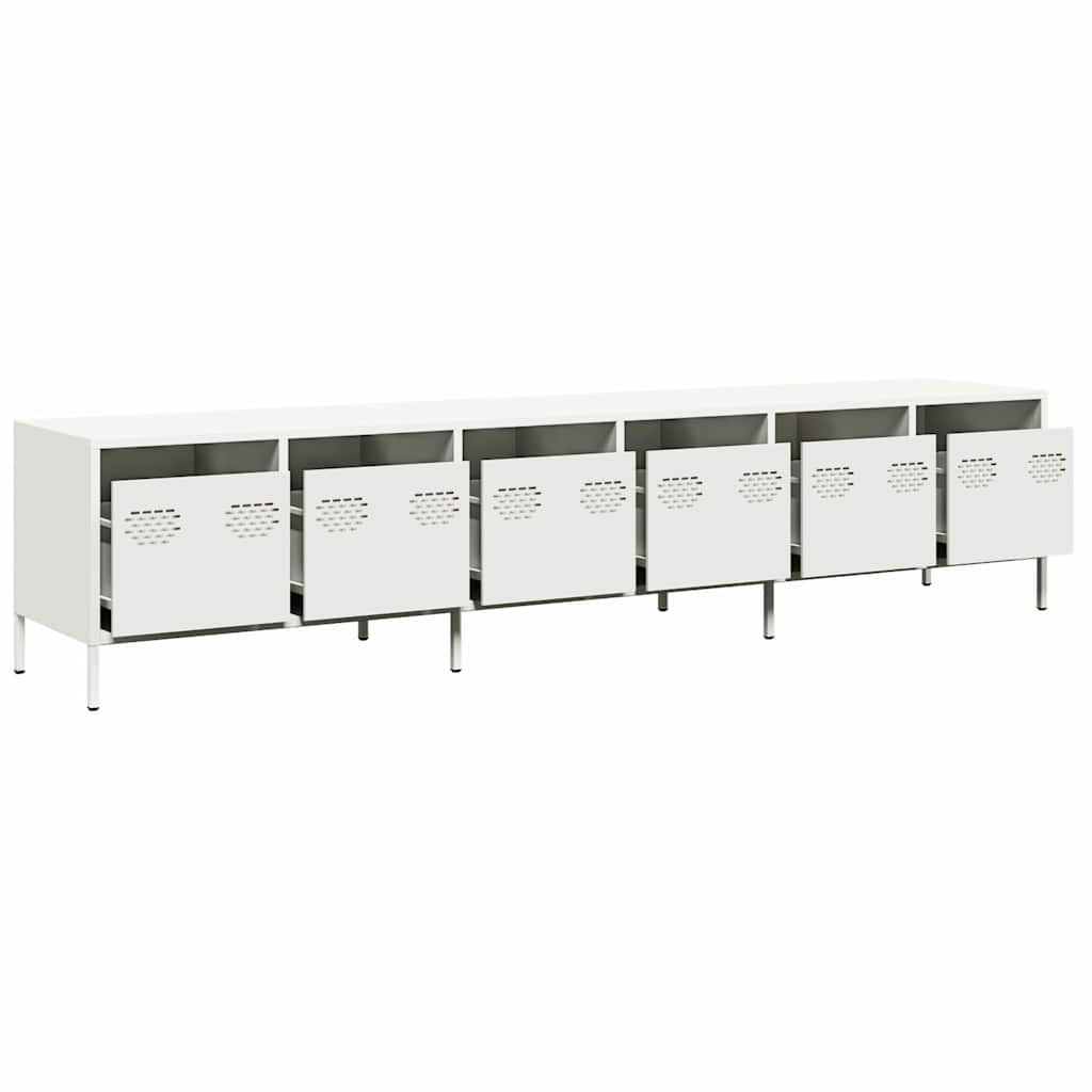 TV Cabinet White 202x39x43,5 cm Cold-rolled Steel