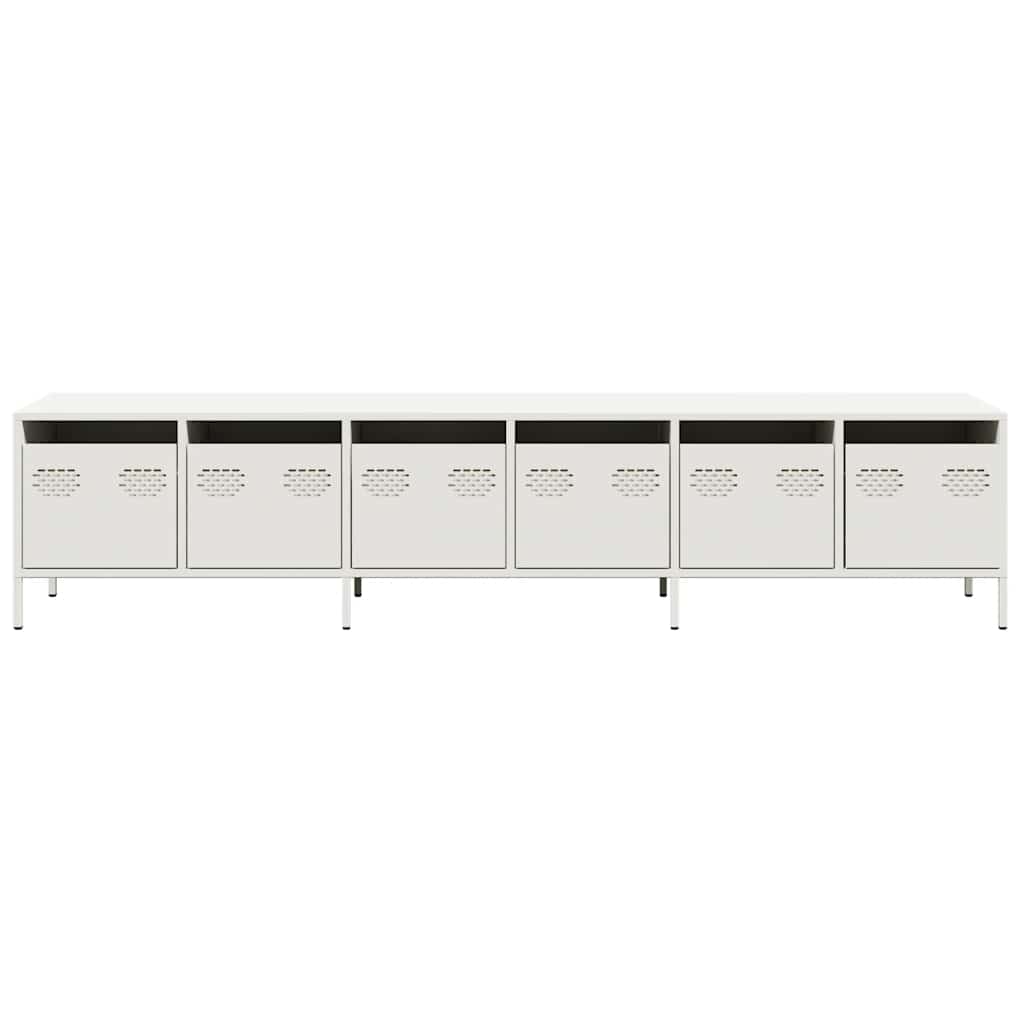 TV Cabinet White 202x39x43,5 cm Cold-rolled Steel