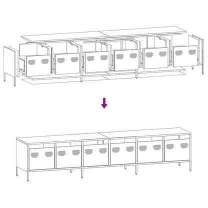 TV Cabinet White 202x39x43,5 cm Cold-rolled Steel
